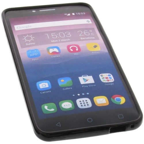 Funda Para Alcatel Pixi 4 6.0 4G Carcasa De Protección TPU Goma Negra - Imagen 3 de 4