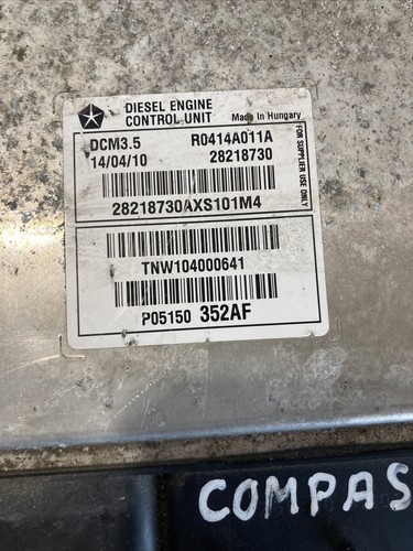 Jeep Compass Engine Control Unit-Ecu P05150352Af Genuine 2.2 Crd 2011 - Picture 2 of 7