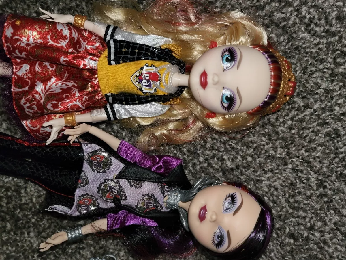  Mattel Ever After High School Spirit Apple White and Raven Queen  Doll (2-Pack) : Toys & Games