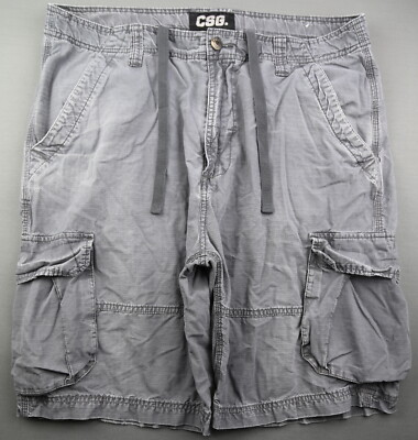Men's Champs Sports Gear CSG Ripstop Cargo Shorts Gray Size 38