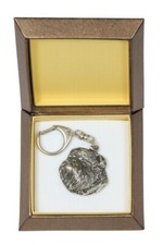 Griffon Bruxellois, Brussels Griffon I - Silver-plated key ring with a dog in a