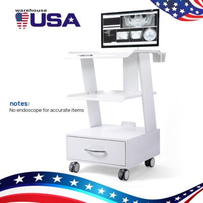 Dental Medical Cart Mobile Instrument Trolley Stand fit for Intra Oral Endoscope
