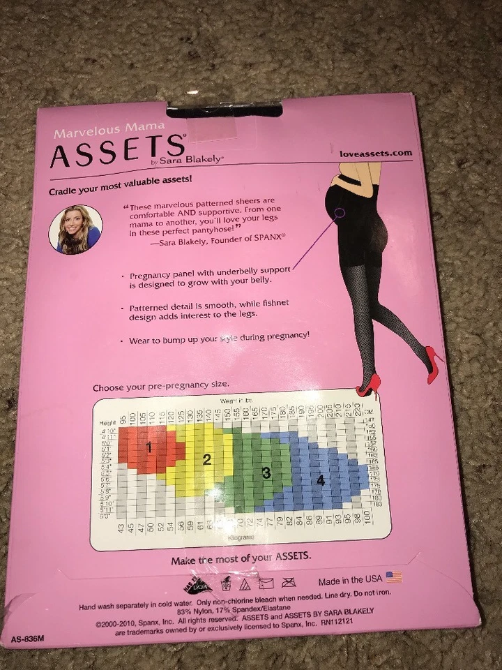 Nuevas Pantimedias de Maternidad ASSETS MARVELOUS MAMA Talla 1 Red Negra Foto 4 de 4