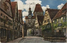 Old postcard postcard Rothenburg Rodergasse with Markusturm GERMANY (1076439)