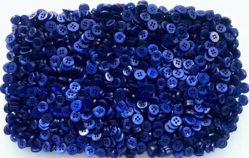 12 x 9 mm 14 L royalblau 4 Loch poliert 4 Loch Hemdknöpfe kleine Knöpfe Handarbeit - Bild 1 von 1