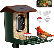 Smart Bird Feeder with Camera Solar Powered 2K HD Video, 10,000 Species AI Reco