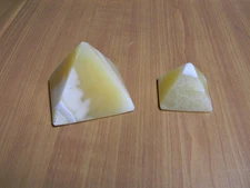 (2) Quartz Crystal Pyramids 2-1/2" T and 1-1/2" Tall