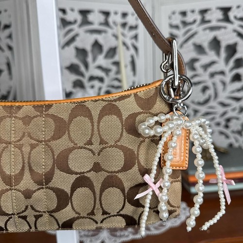 Coach One-Shoulder Bag, Accessory Pouch Signature Model 6371 Canvas Brown - Picture 7 of 7