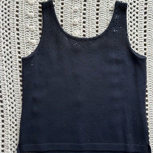 St. John Women’s Knit Tank Top Black Sequin Small - Bild 5 von 5