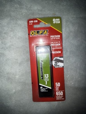 OLFA 9149 ABB-50B 9mm UltraSharp Black Snap-Off Blade, 50-Pack