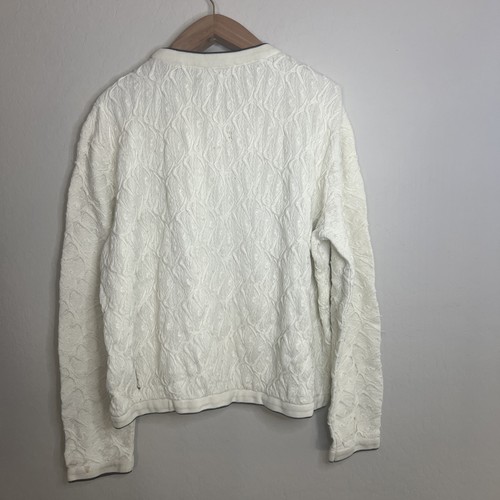 Vintage Coogi Ivory 3D Knit Sweater Men’s Size XL - Picture 5 of 10