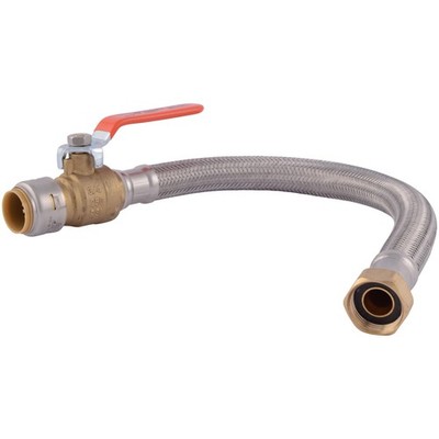 SharkBite Max 3/4 Inch Ball Valve x FIP x 18 in., Brass