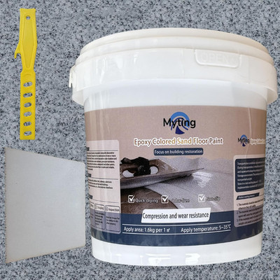 Epoxy Floor Sand Floor Paint Gray Marble Effect Self-Leveling Non-Slip 35oz