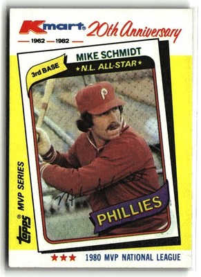 Mike Schmidt 1982 Topps Kmart 20th Anniversary AL & NL MVP's #39