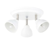 Modern White & Brushed Chrome 3 Way Ceiling Spotlight Downlight Fittings