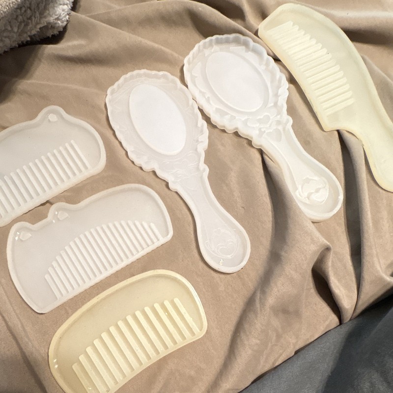 Clear Silicone Resin Mold Lot - Comb, Hand Mirror, Rings & Bracelets