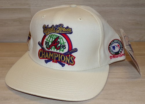 NEW TAGS VINTAGE 1995 MLB BASEBALL ATLANTA BRAVES WORLD SERIES CHAMPS HAT CAP