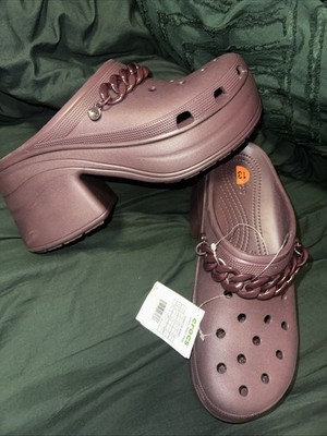 K*♡様 SIREN CLOG クロックス　ヒール CROCS Siren Dark Cherry Chain Clog Heel Comfort Platform