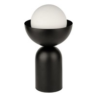 Tischleuchte Metall Glas Schwarz Weiß Osram E14 BüRo H:36.5 Cm Tischlampe Flur