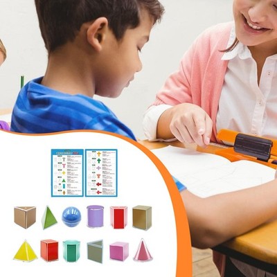 12 Stück Faltbare Geometrische Formen 3D Geometrische Körper für Grundschule