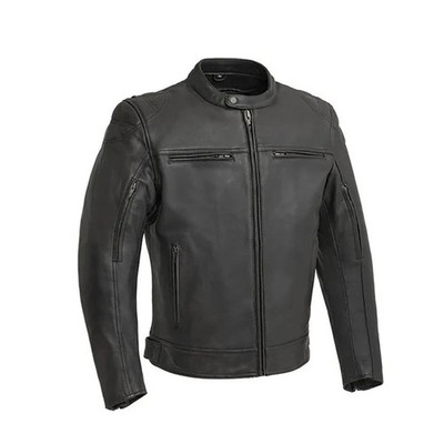 First Manufacturing Men's Top Performer Moto Leather Jacket Real Cowhide leather