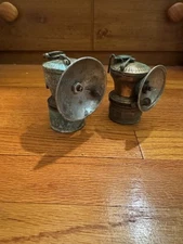 Lot Of 2 Vintage Carbide Laterns Brass Auto Lite And Just Rite