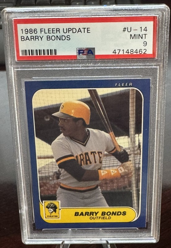 1986 BARRY BONDS FLEER UPDATE ROOKIE #U-14 CENTERED PSA 9 NEW HOLDER (462)