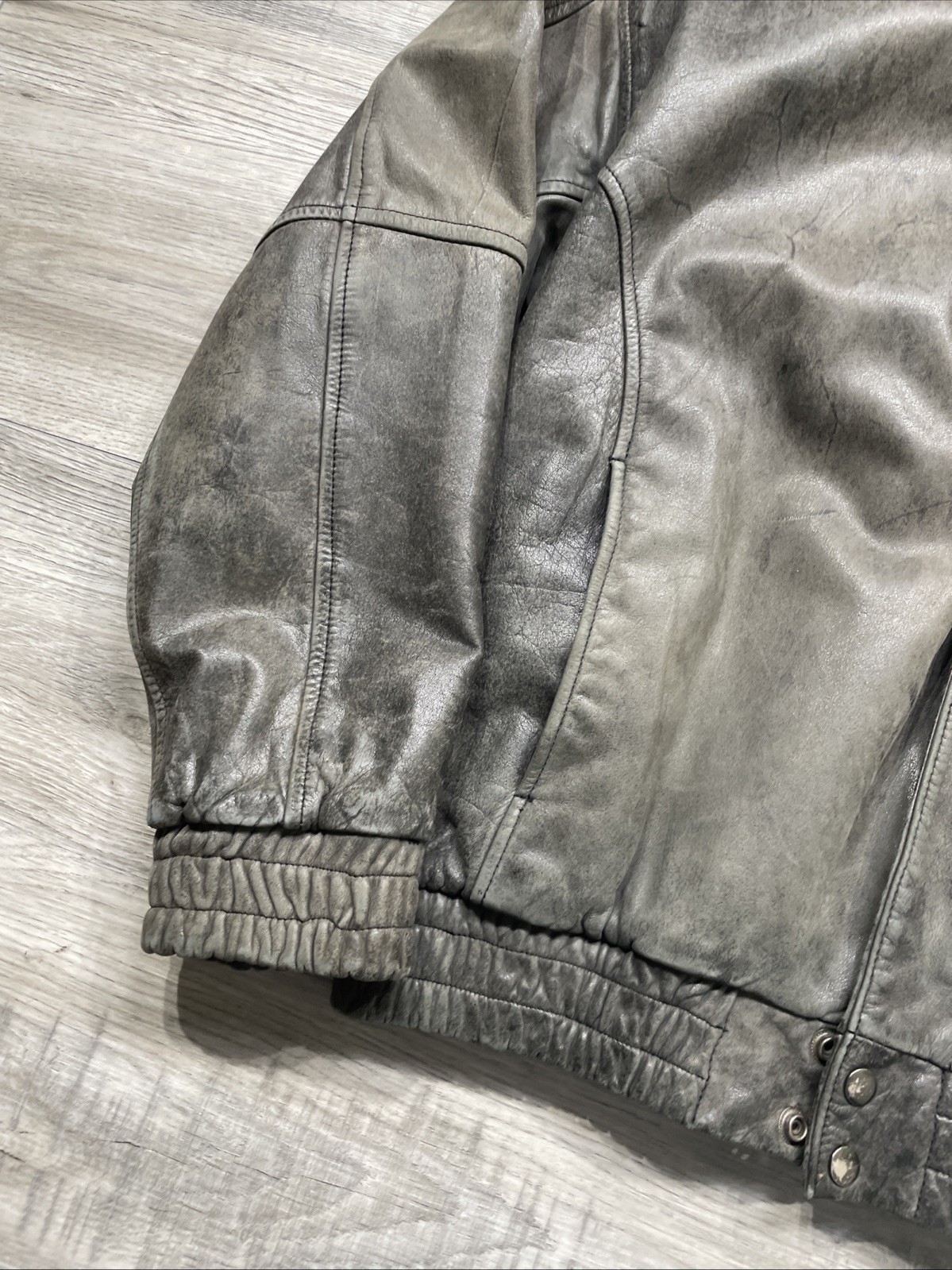 SACAI X NIKE Giacca pelle Nike vintage anni 80 90 Jordan Flight nera fodera arancione sbiadita L