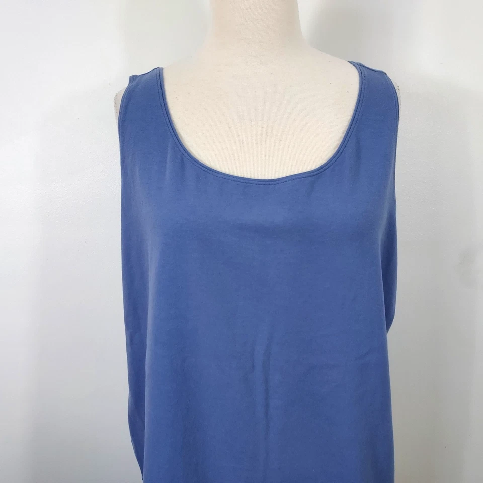 Camiseta sin mangas Eileen Fisher Plus 2X cuello redondo sin mangas algodón orgánico informal Foto 3 de 4