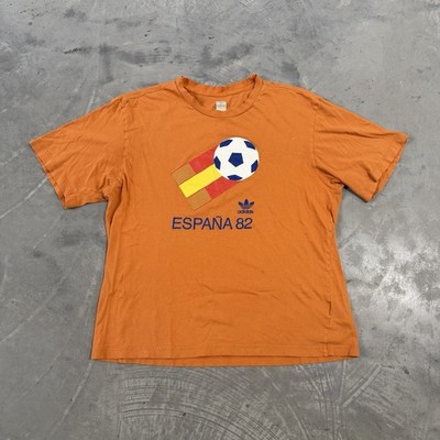Adidas Originals Espana 82 World Cup T-Shirt Mens L Orange Spain Soccer Reissue