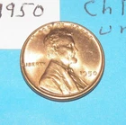 1950 P    LINCOLN WHEAT CENT   CHOICE RED UNCIRCULATED  #4