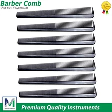 7Pcs Black Carbon Barber Fiber Cutting Comb Fine Tooth Professional Hair Comb