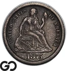 1875-S Seated Liberty Dime Mint Mark Below Bow Variety