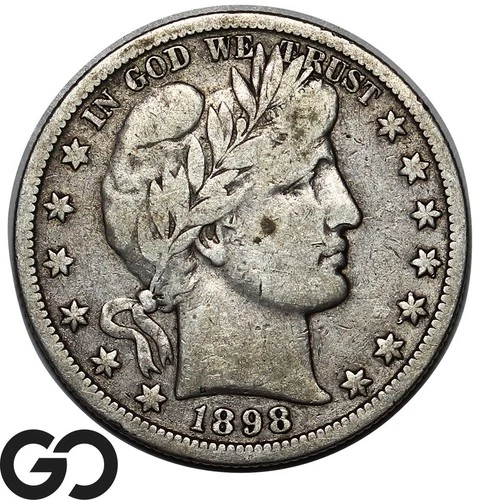 1898-O Barber Half Dollar, Slight Re-Punched Date, Choice FINE++
