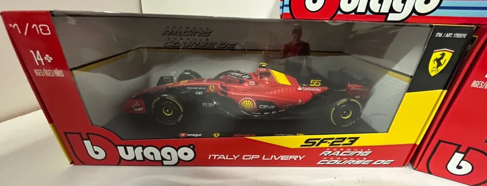 CHARLES LECLERC FERRARI SF23 BURAGO  1/18TH 3 LIVERYS NEW - Image 2 of 4