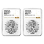 2021 Reverse Proof American Silver Eagle Designer 2pc Set NGC PF69 Brown Label