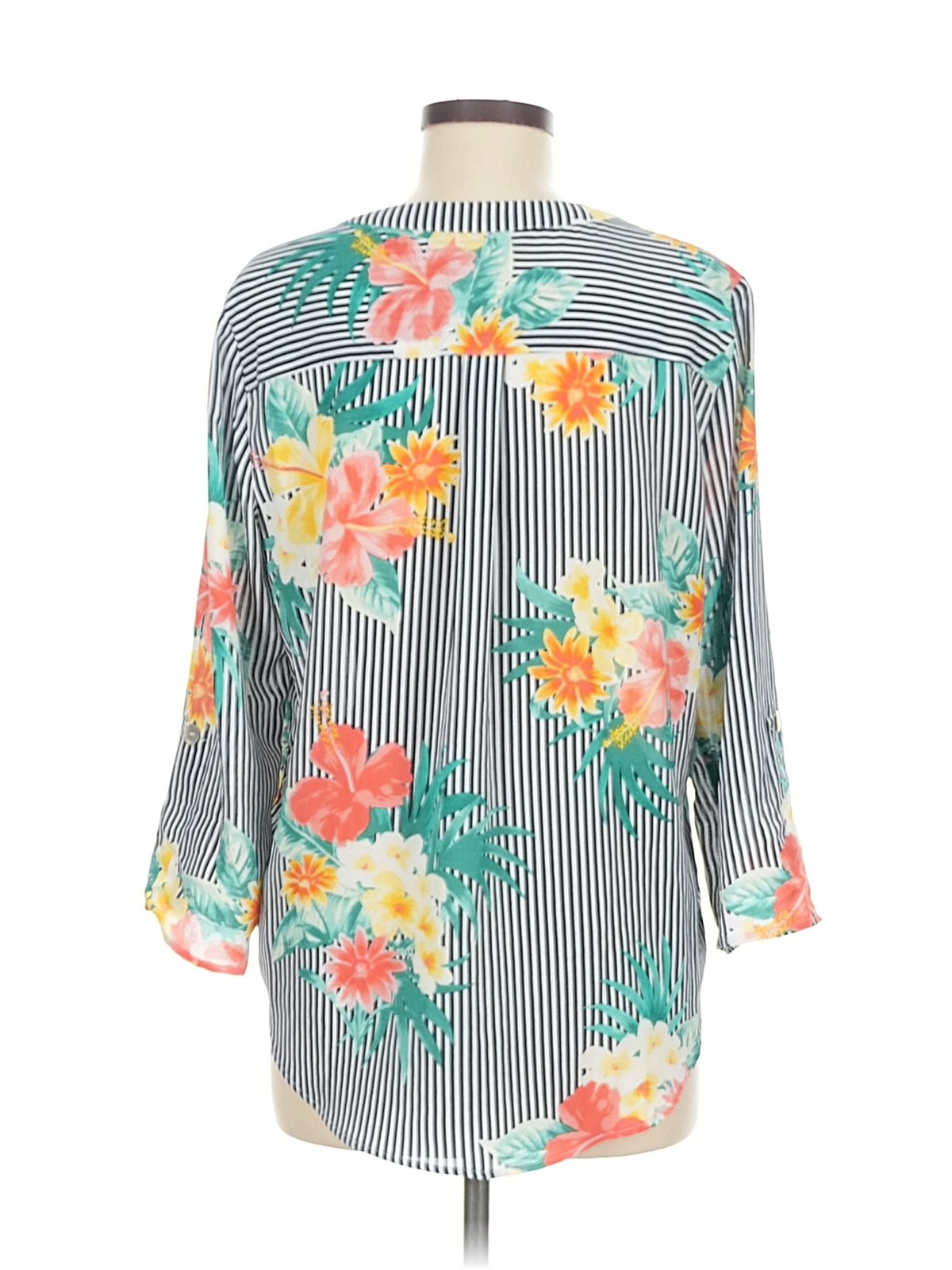 Ruby Rd. Women Gray 3/4 Sleeve Blouse M - image 2