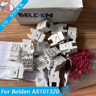 Box of 24PCS White Belden AX101320 CAT-6A 8-Position KeyConnect RJ45 Jack Module