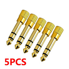5PCS 6.35mm 1/4" Male to 3.5mm 1/8" Female TRS Stereo Audio Headphone Adapter