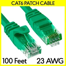 100FT Cat6 Cord Green Cat 6 Ethernet Patch Cable RJ45 LAN Internet Router Cord
