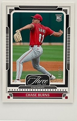 2025 Panini Three and Two Chase Burns /99 #120 Cincinnati Reds
