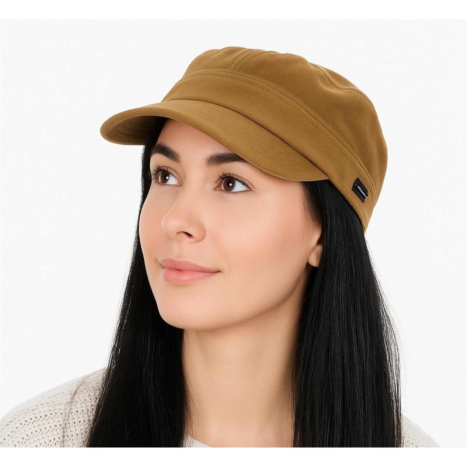 Craggi Velvet Newsboy Cap Gold Velvet - Gold Velvet - Image 2