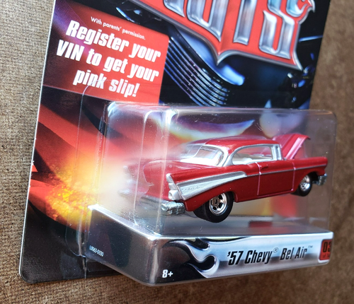 2007 Hot Wheels '57 CHEVY BEL AIR RED Ultra Hots Series 3/36 1:64 Real Rider 5SP - Picture 8 of 16