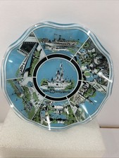 Vintage 1971 Opening Magic Kingdom Walt Disney World Ash Tray Glass Candy Dish