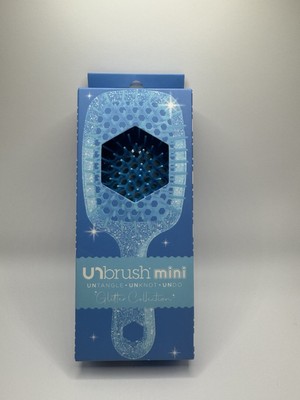 Unbrush Wet & Dry Vented Detangling Hair Brush Glitter Collection Sapphire Mini