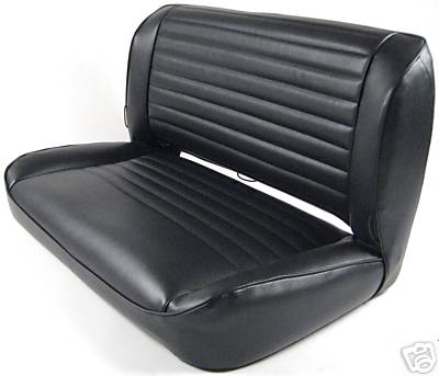 UPHOLSTERY KIT -FITS JEEP CJ YJ REAR FIXED BENCH 1976-1985 - Black Denim Vinyl - Picture 1 of 3