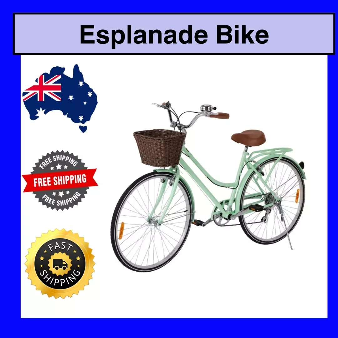 70cm Esplanade Cruiser Bike 6 Speeds Plastic Basket Steel Rear