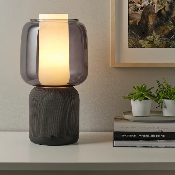 IKEA SYMFONISK Shade for Speaker Lamp Base Glass Black 904.947.47 NEW