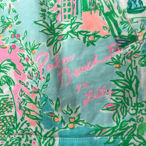 LILLY PULITZER Half-Zip Pullover Mock Neck Sweatshirt Green Pink Tropical Floral - Picture 15 of 15