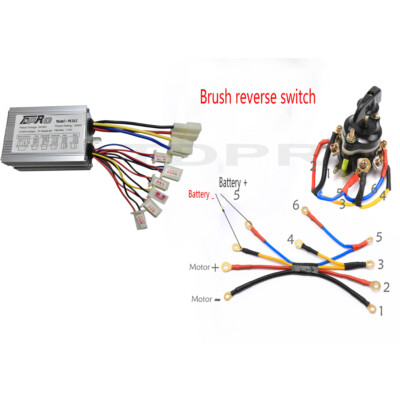 Brush 36V 500W Speed Controller Reverse Switch For Go Kart Electric Bike Scooter